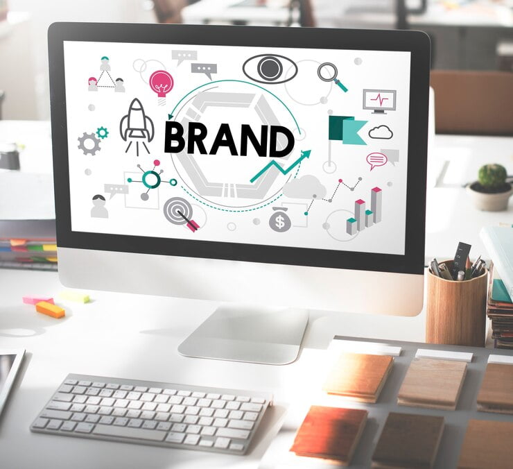 conceito de marketing comercial de publicidade de branding de marca