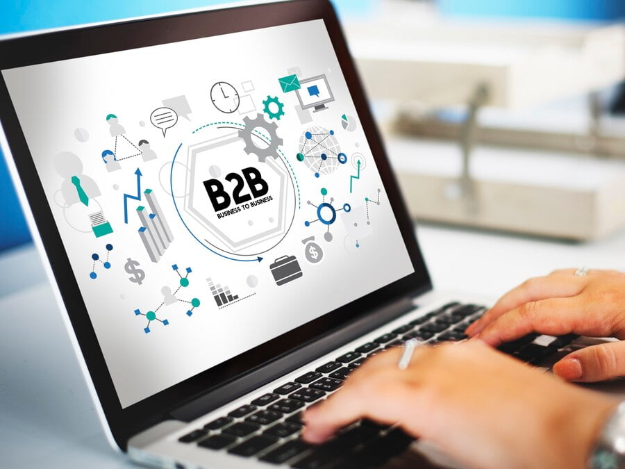 Conceito de Parceria de Conexão Corporativa B2B Business to Business