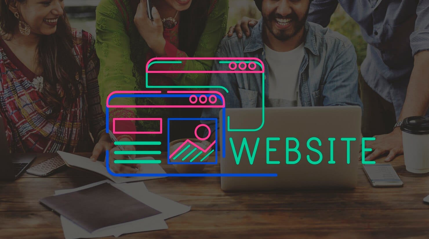 Gráfico de layout de conteúdo de design de site
