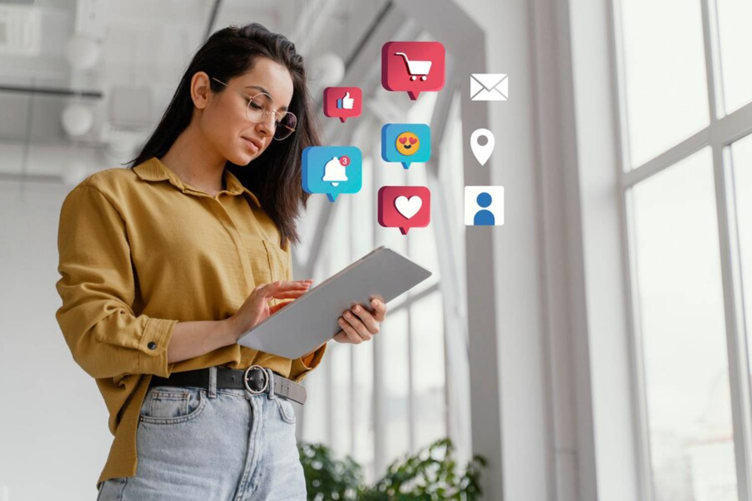 Conceito de gestão de mídias sociais para startups. Imagem sem direitos autorais.