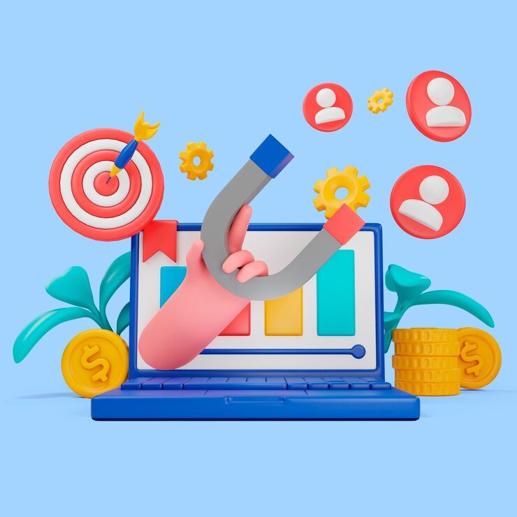 Conceito de marketing com laptop
