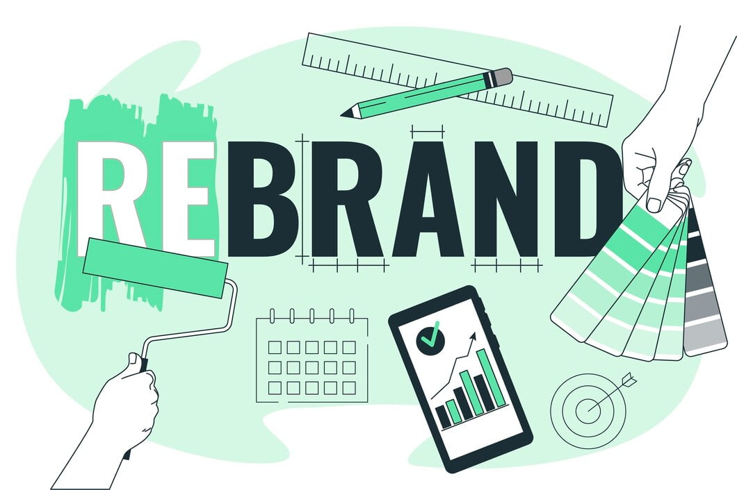 Ilustração do conceito de rebranding