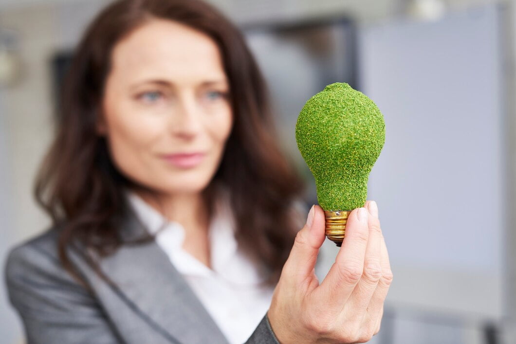 Conceito de energia renovável com lâmpada
