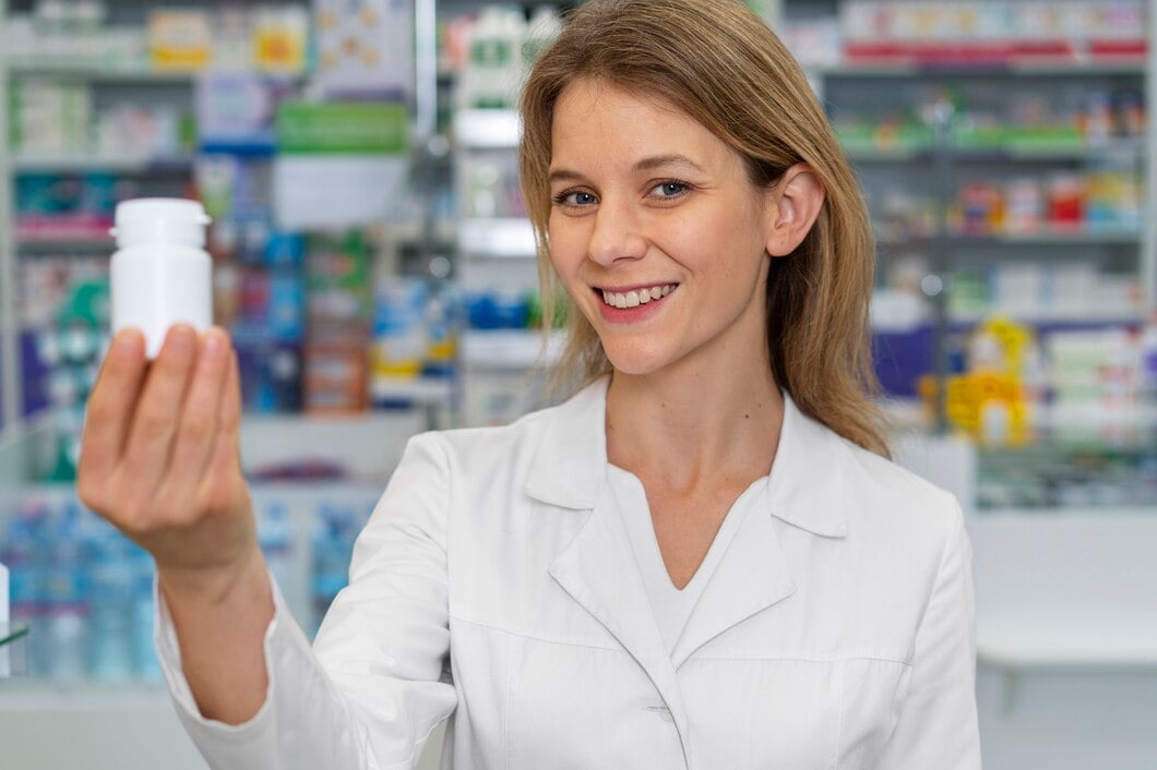 Farmacêutico de tiro médio trabalhando