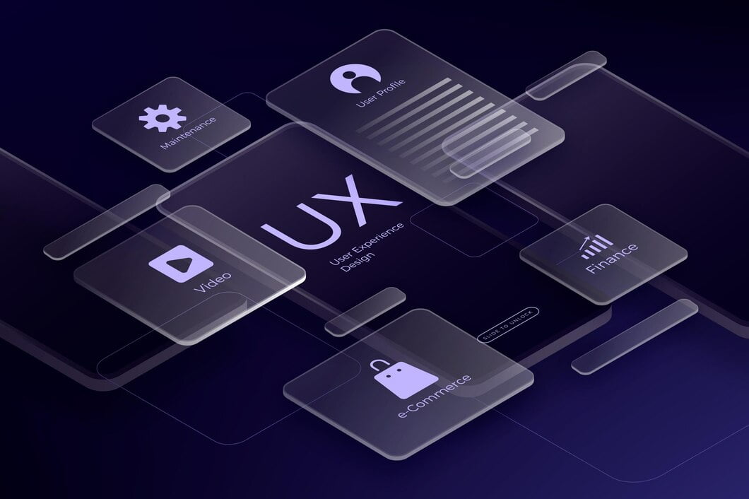 Fundo de elementos gradiente ui ux