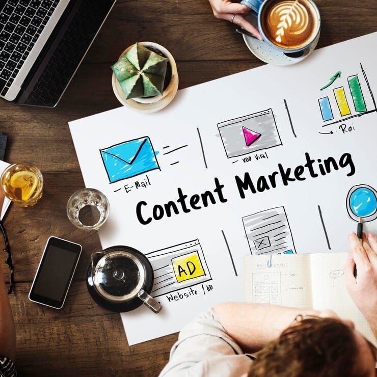 Ícones de marketing de mídia de estratégia on-line