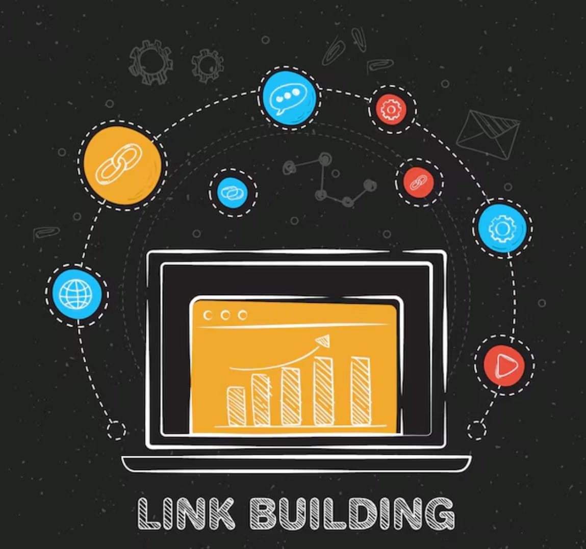 Fundo de construção de link de quadro-negro
