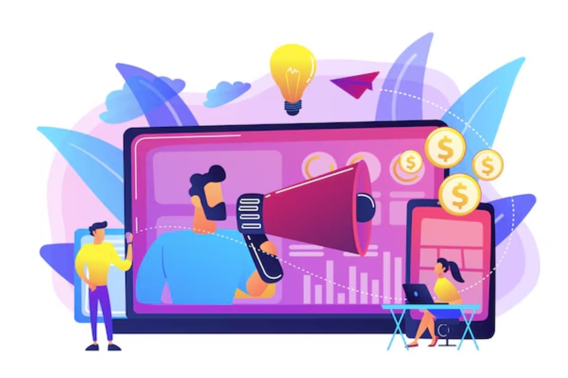 Profissional de marketing entregando anúncios