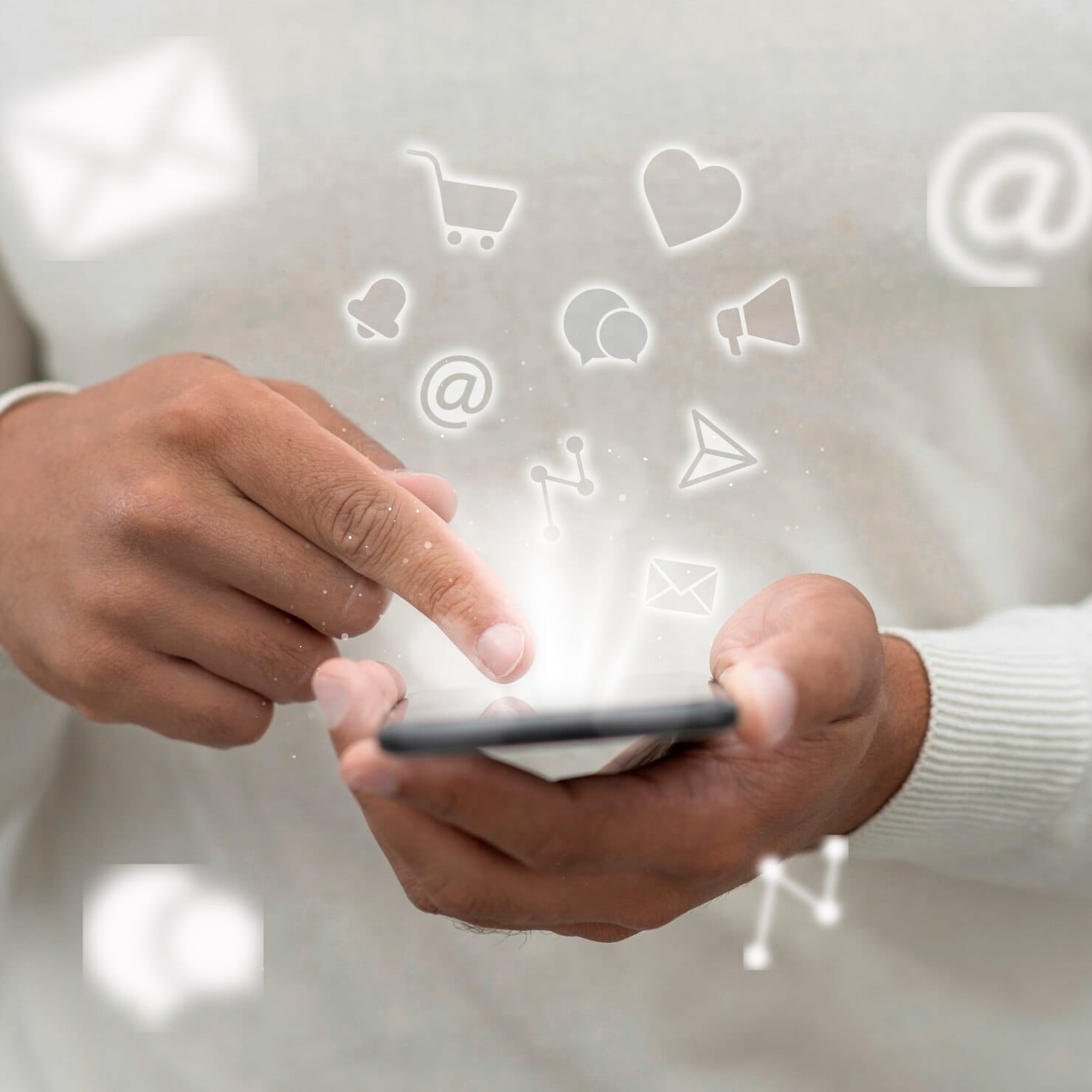 Conceito de marketing de mídia social para marketing com aplicativos