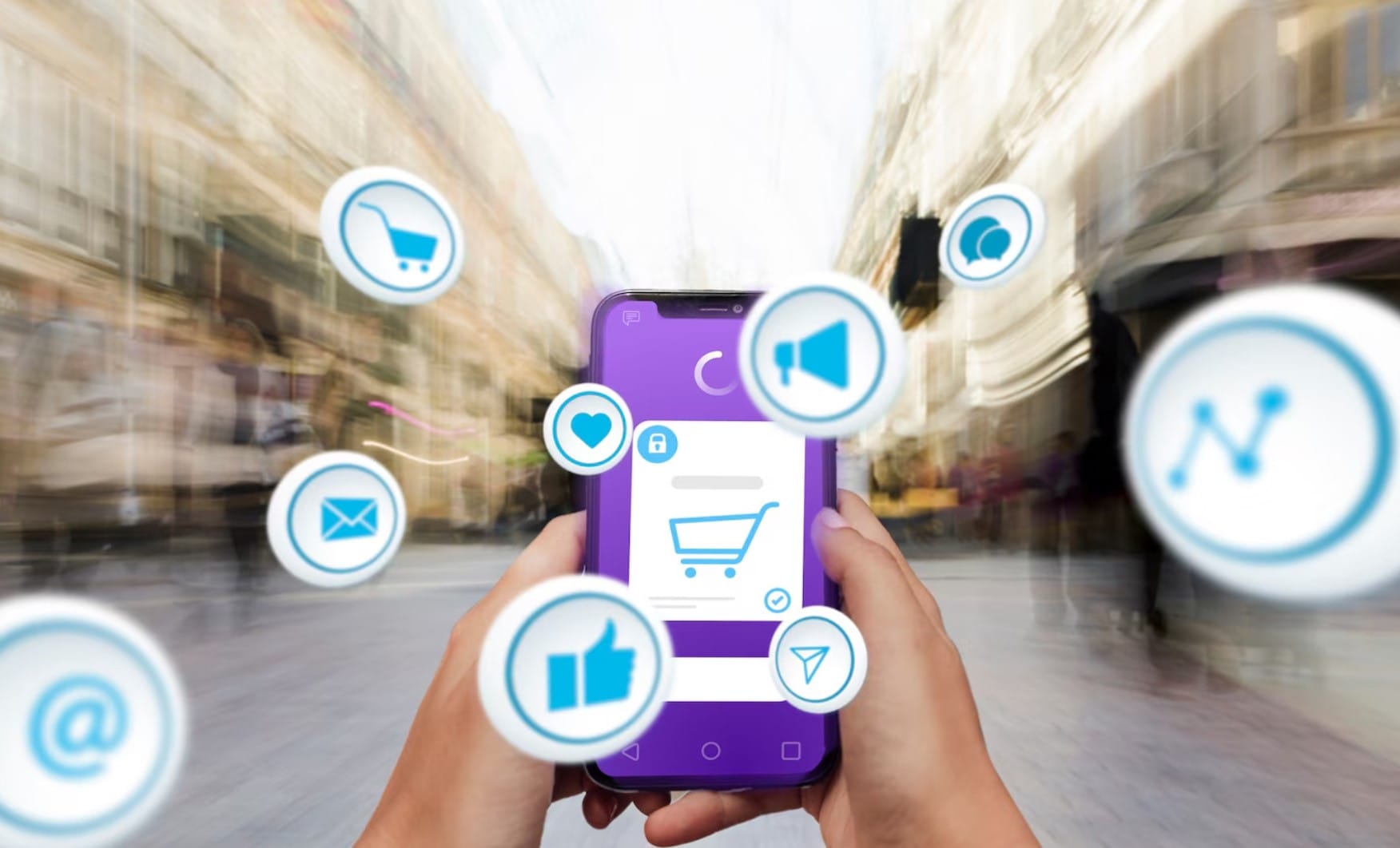 Otimização contínua baseada em dados Conceito de marketing de mídia social para marketing com aplicativos