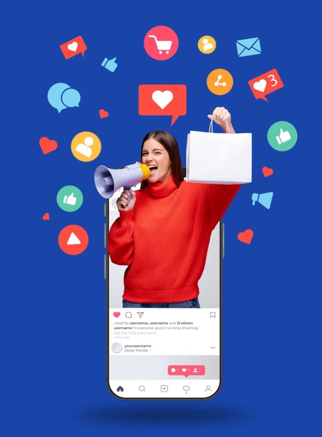 Conceito de marketing de mídia social para marketing com aplicativos
