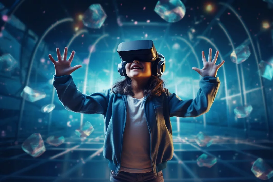 Segmentos de mercado que podem se beneficiar com a gamificação Garoto com óculos VR experimentando o metaverso
