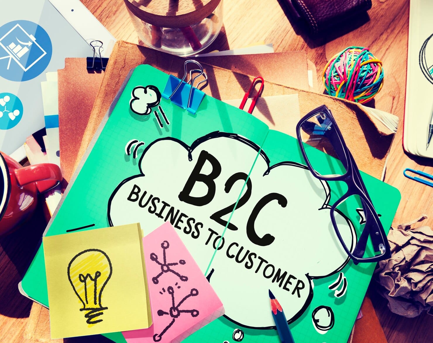 Conceito de contato de comércio consumidor empresa para cliente